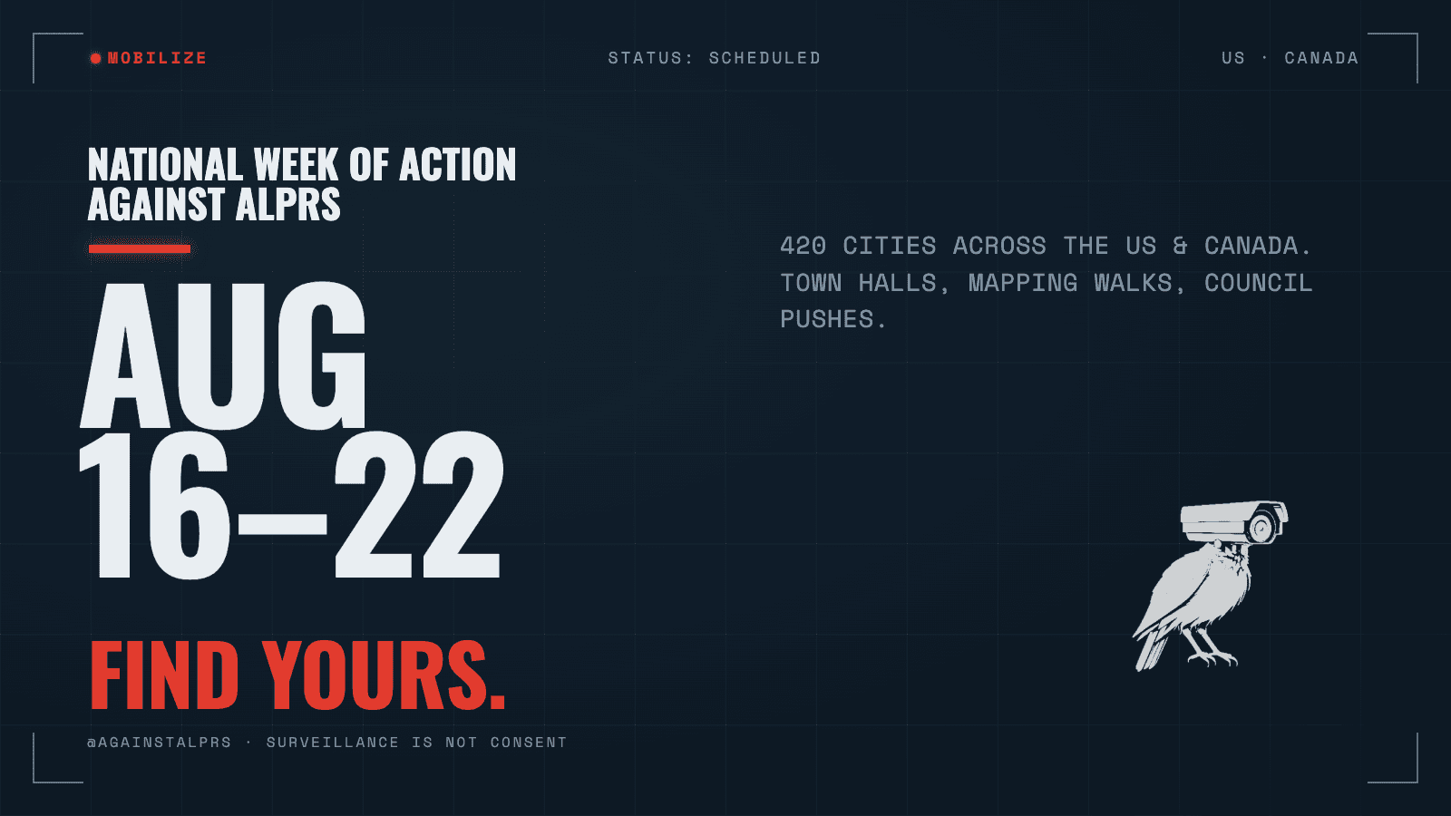 National Week of Action Against ALPRs — Landscape (Aug 2026)