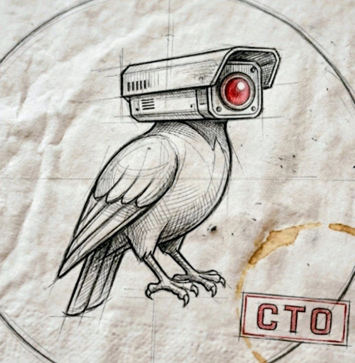 Pencil-sketch camera-crow, CTO stamped